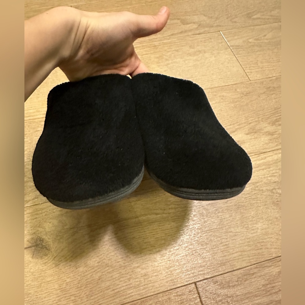 Vionic Gemma Slipper Mule Black Fleece faux Fur black womens , size 10 - Picture 9 of 10